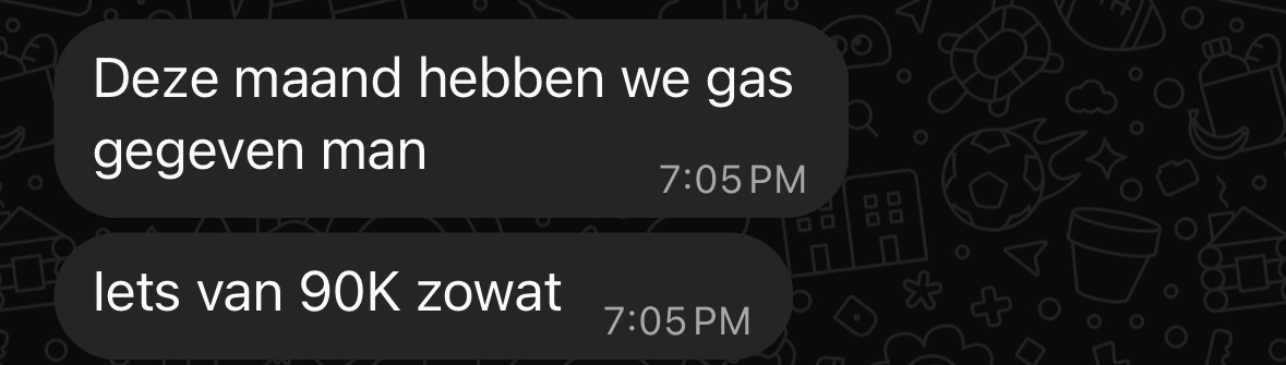 Klantbericht: deze maand iets van 90K zowat
